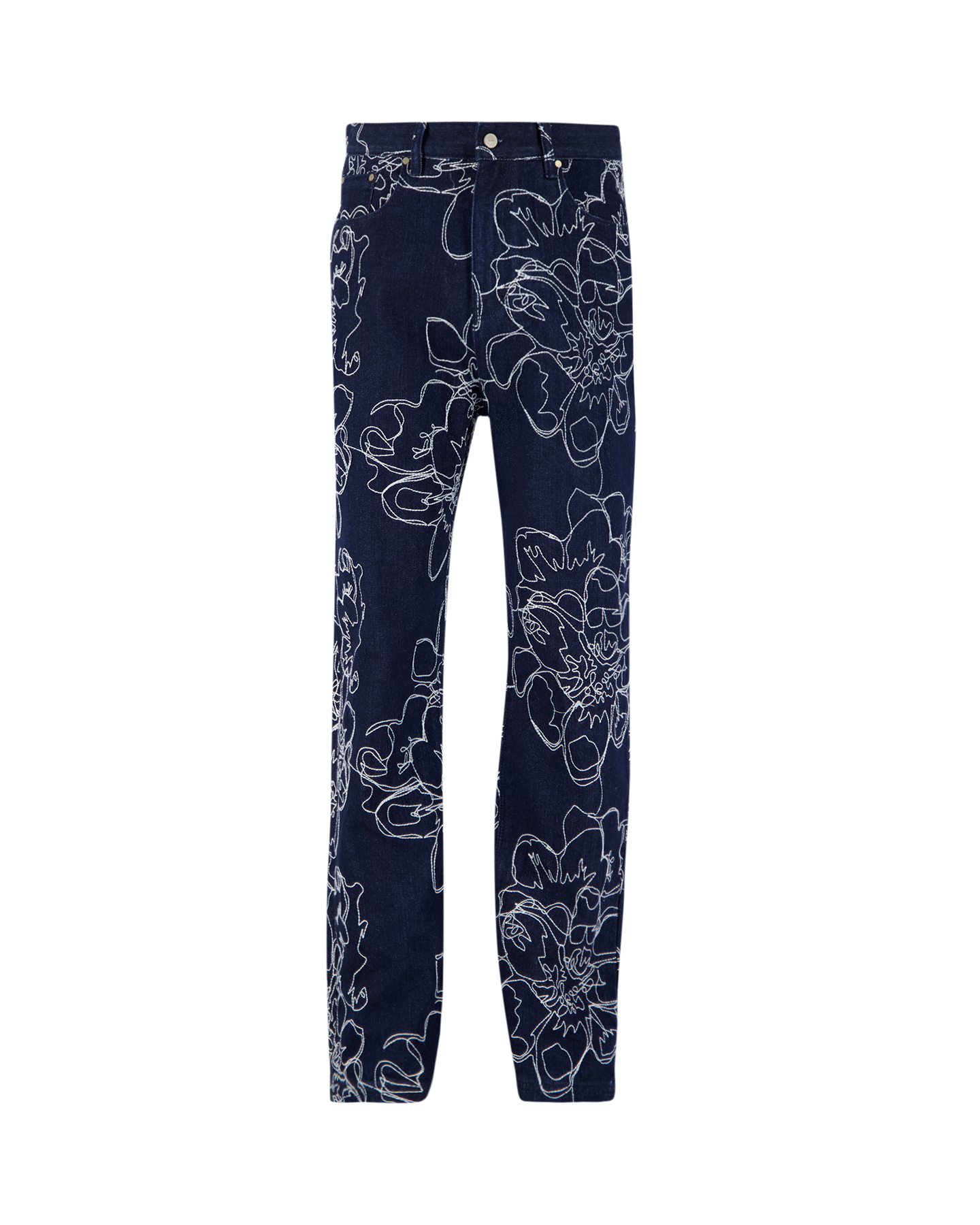 Arte Antwerp Denim Stitch Flower All Over Jeans BLAUW 1