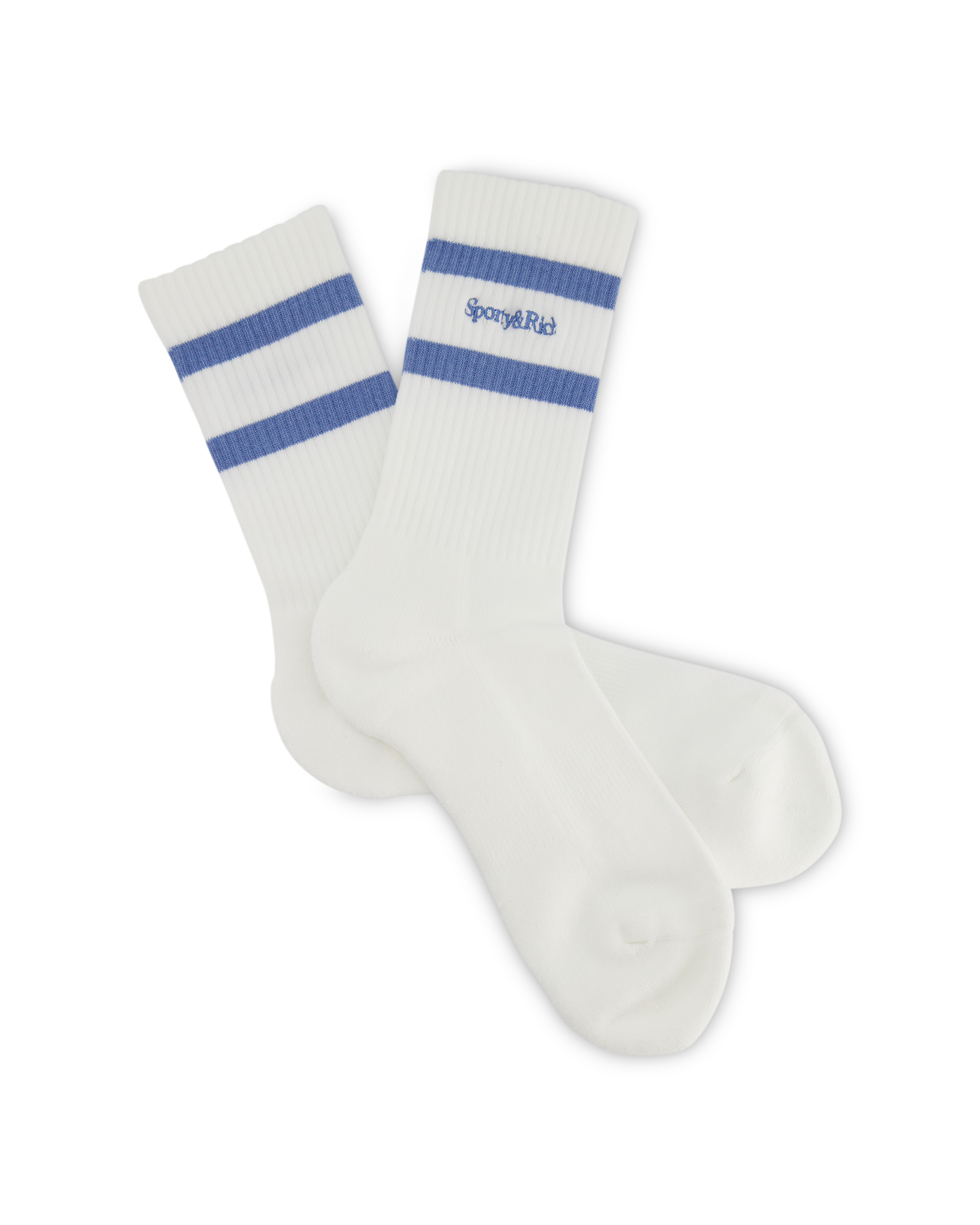Sporty & Rich Serif Logo Socks White 2