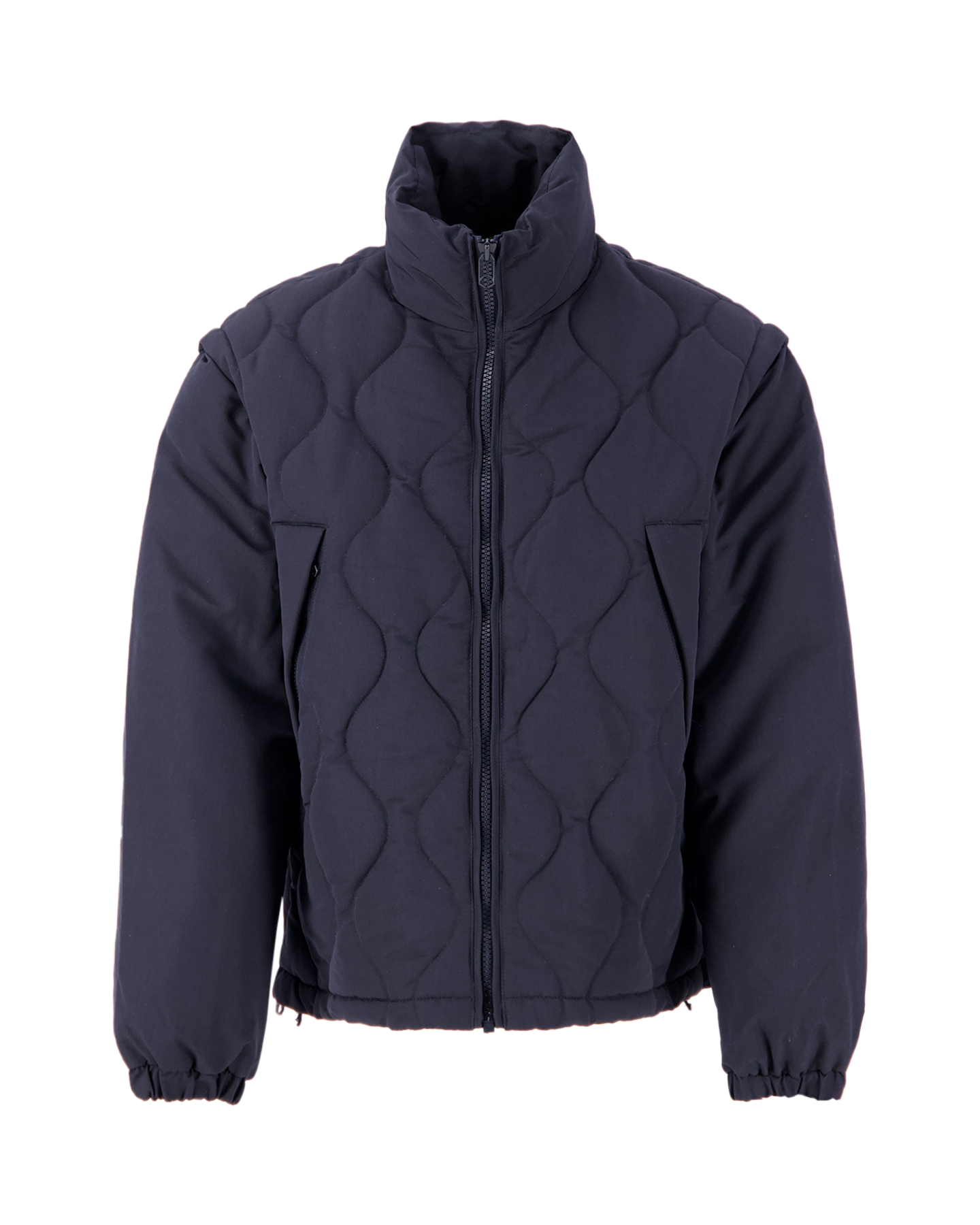 New Amsterdam Surf Association Detachable Sleeves Quilted Jacket ZWART 1