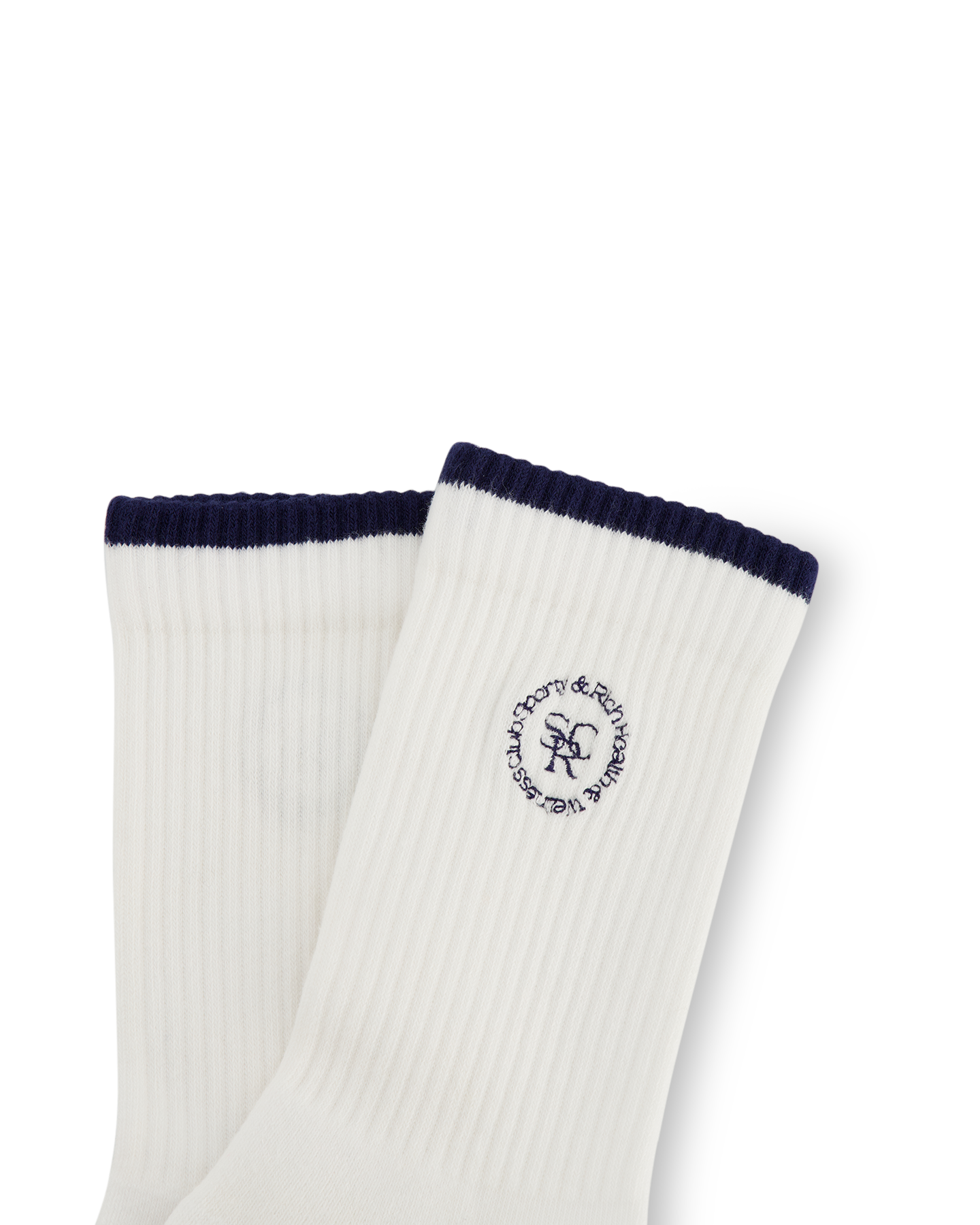 Sporty & Rich Srhwc Embroidered Socks White/Navy WIT 4