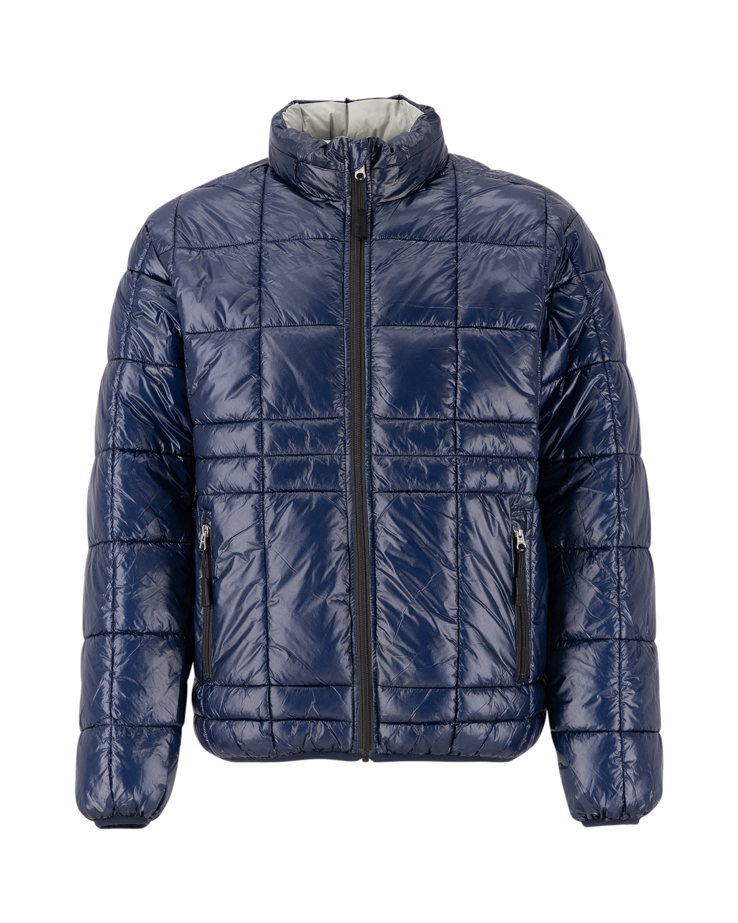 POP Trading Company Quilted Reversible Puffer Jacket NAVY 1