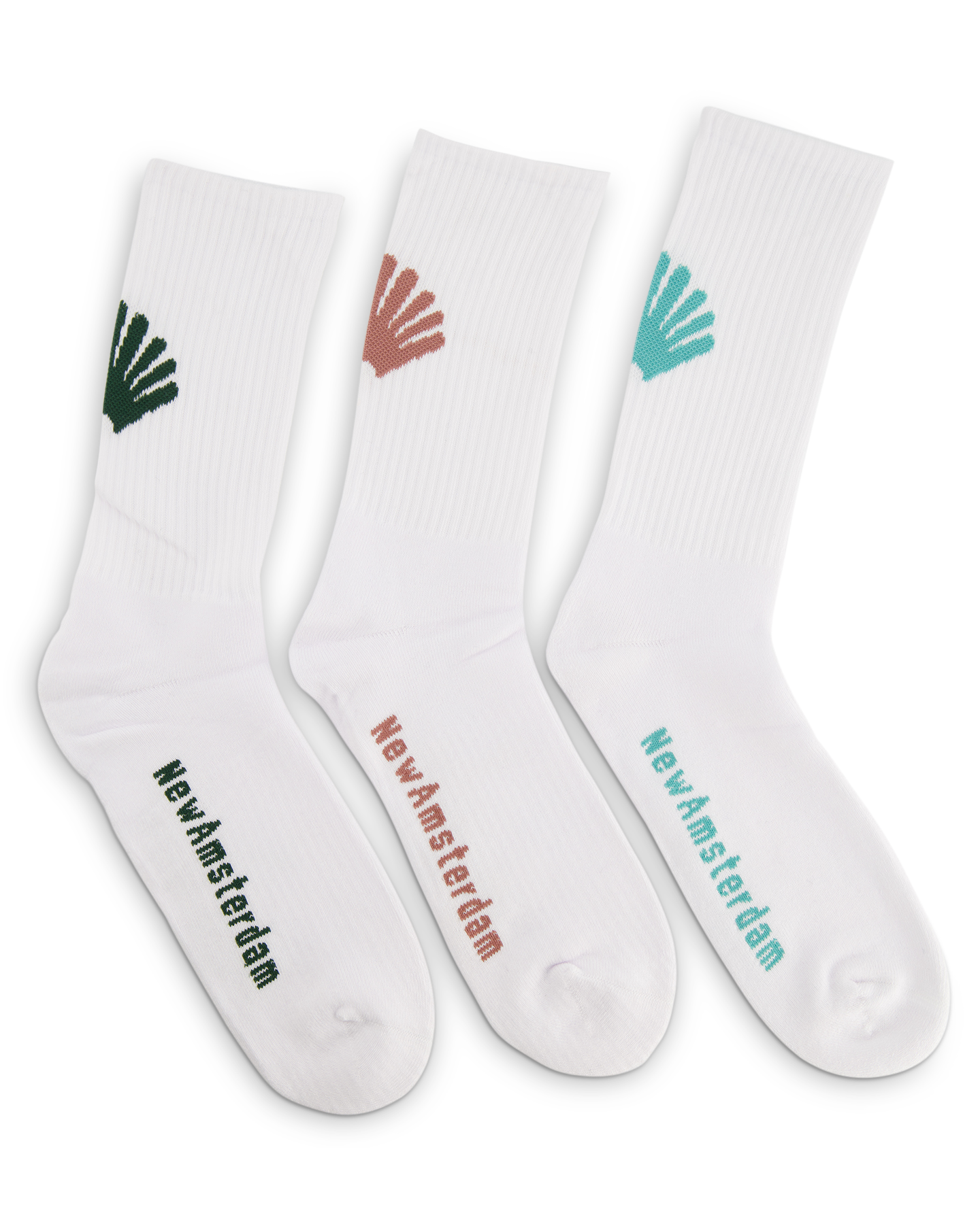 New Amsterdam Surf Association Logo Socks 3-Pack White WIT 2