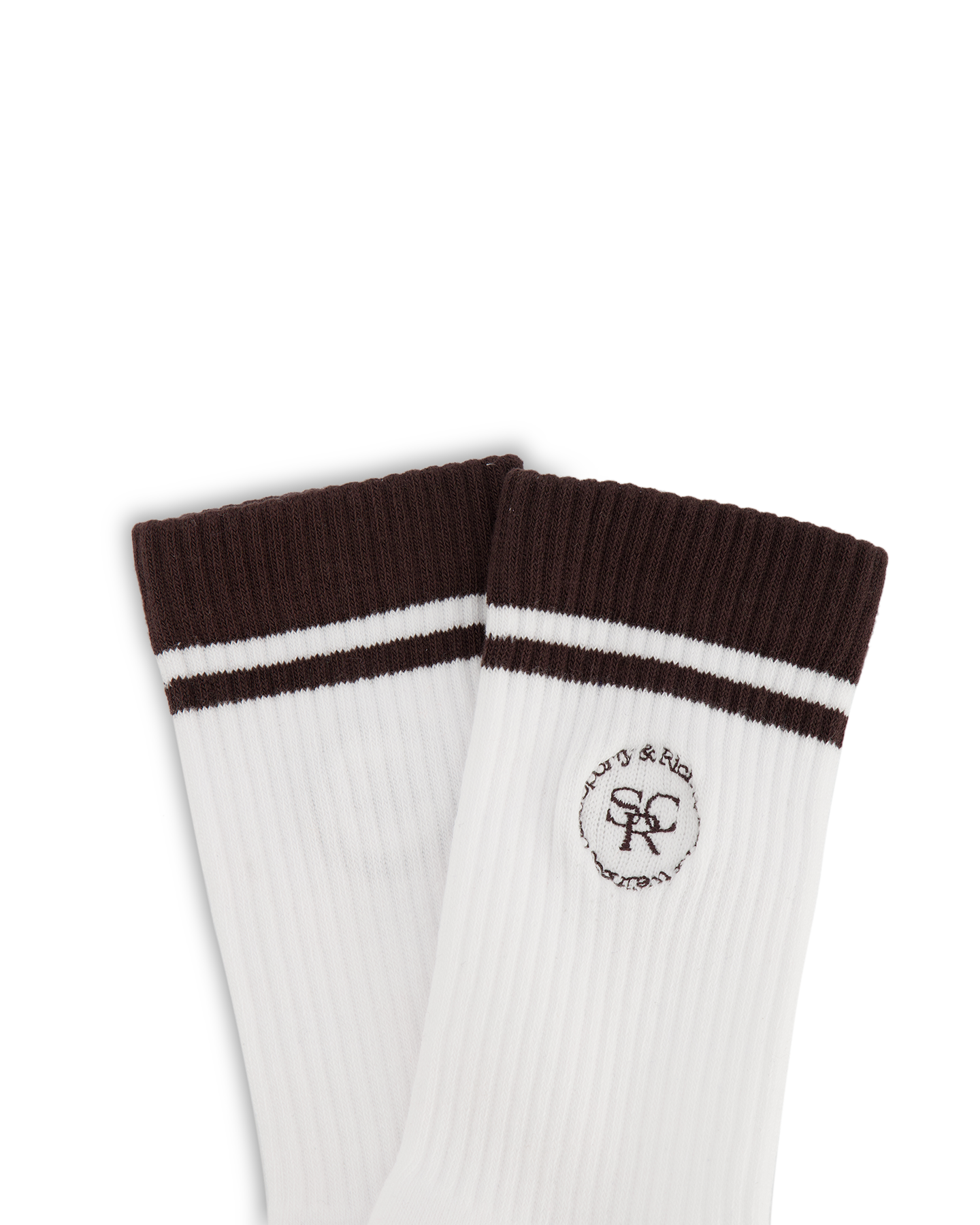 Sporty & Rich Srhwc Embroidered Socks White/Chocolate WIT 3