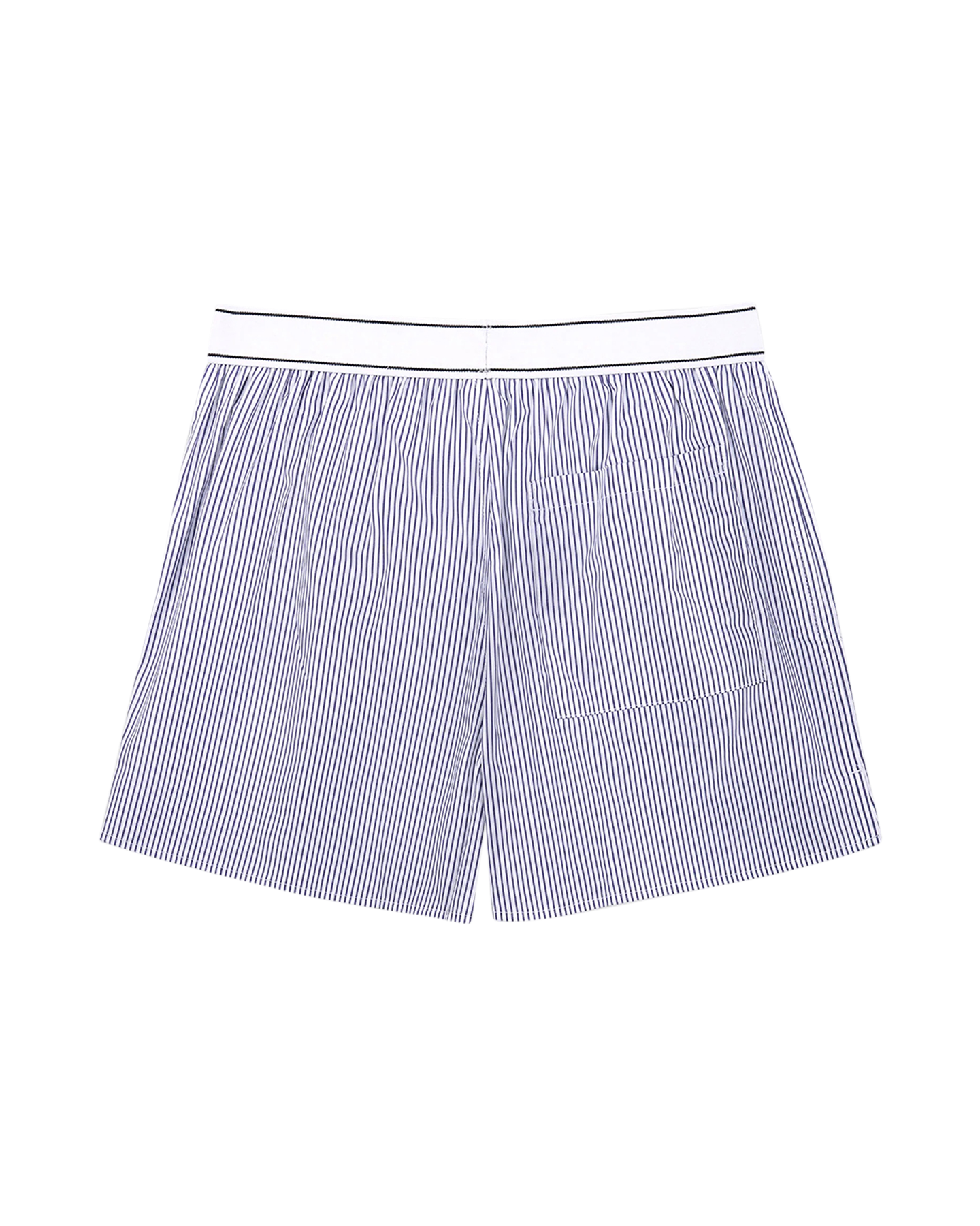 Sporty & Rich Serif Logo Boxer Shorts White/Navy Thin Stripe WIT 2