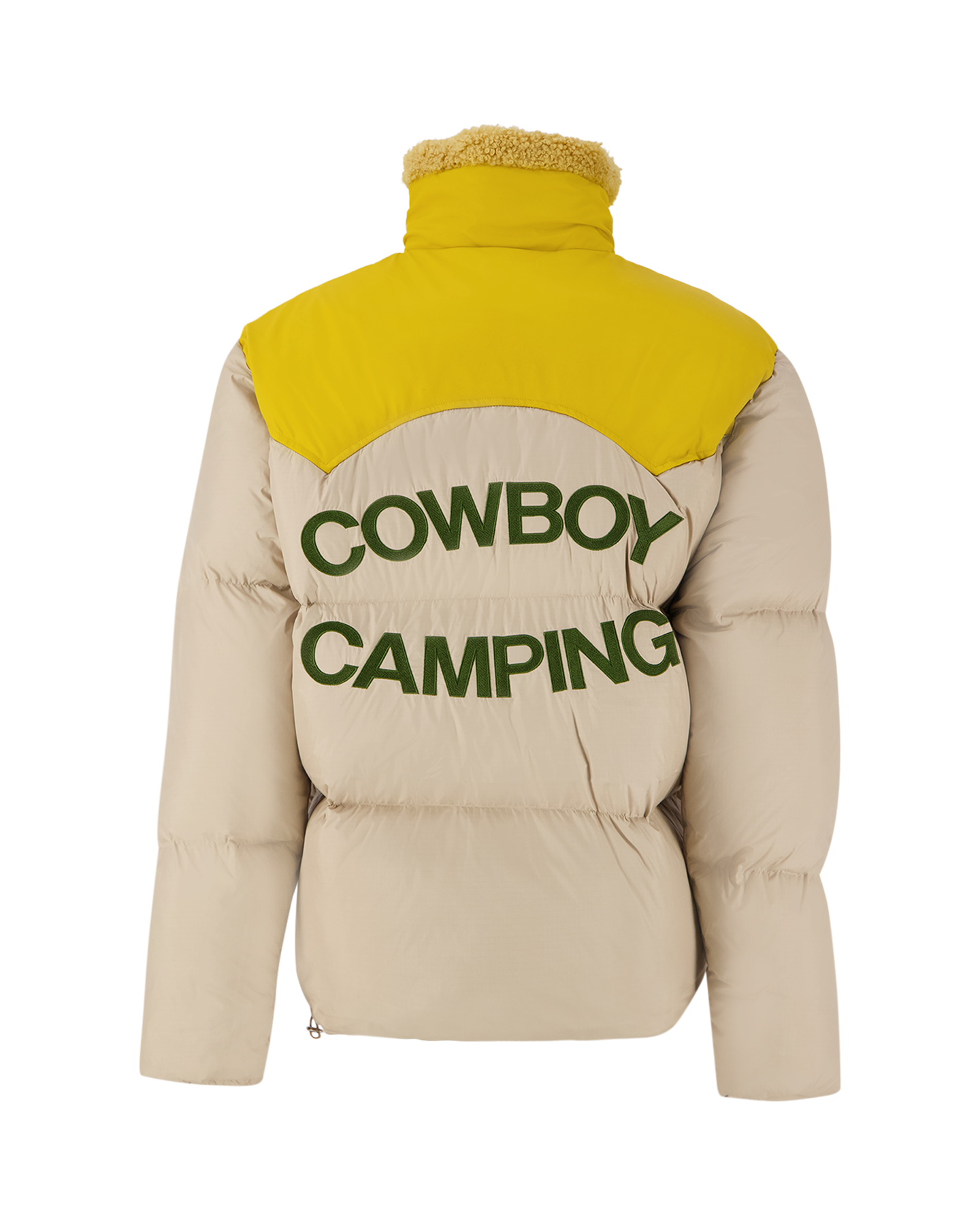 PAL Sporting Goods Cowboy Camping Down Leather Yoke Shearling Coat BEIGE 2