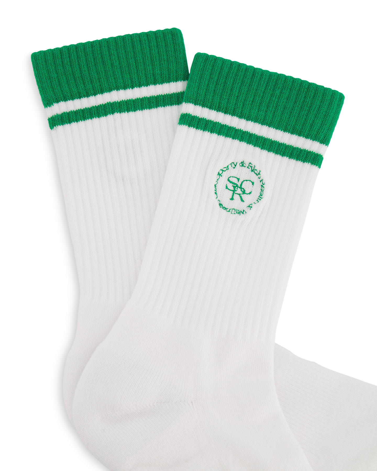 Sporty & Rich Srhwc Embroidered Socks White/Verde WIT 3