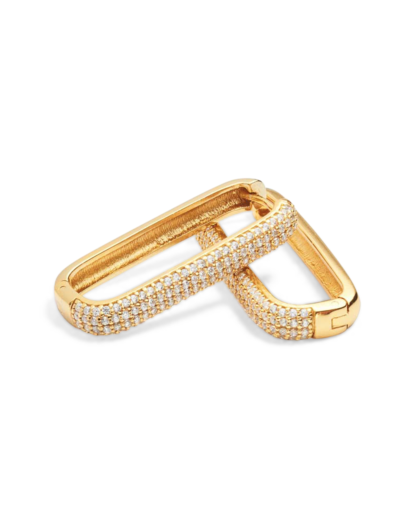 Eline Rosina Large Icon Pave Hoops GOUD 2