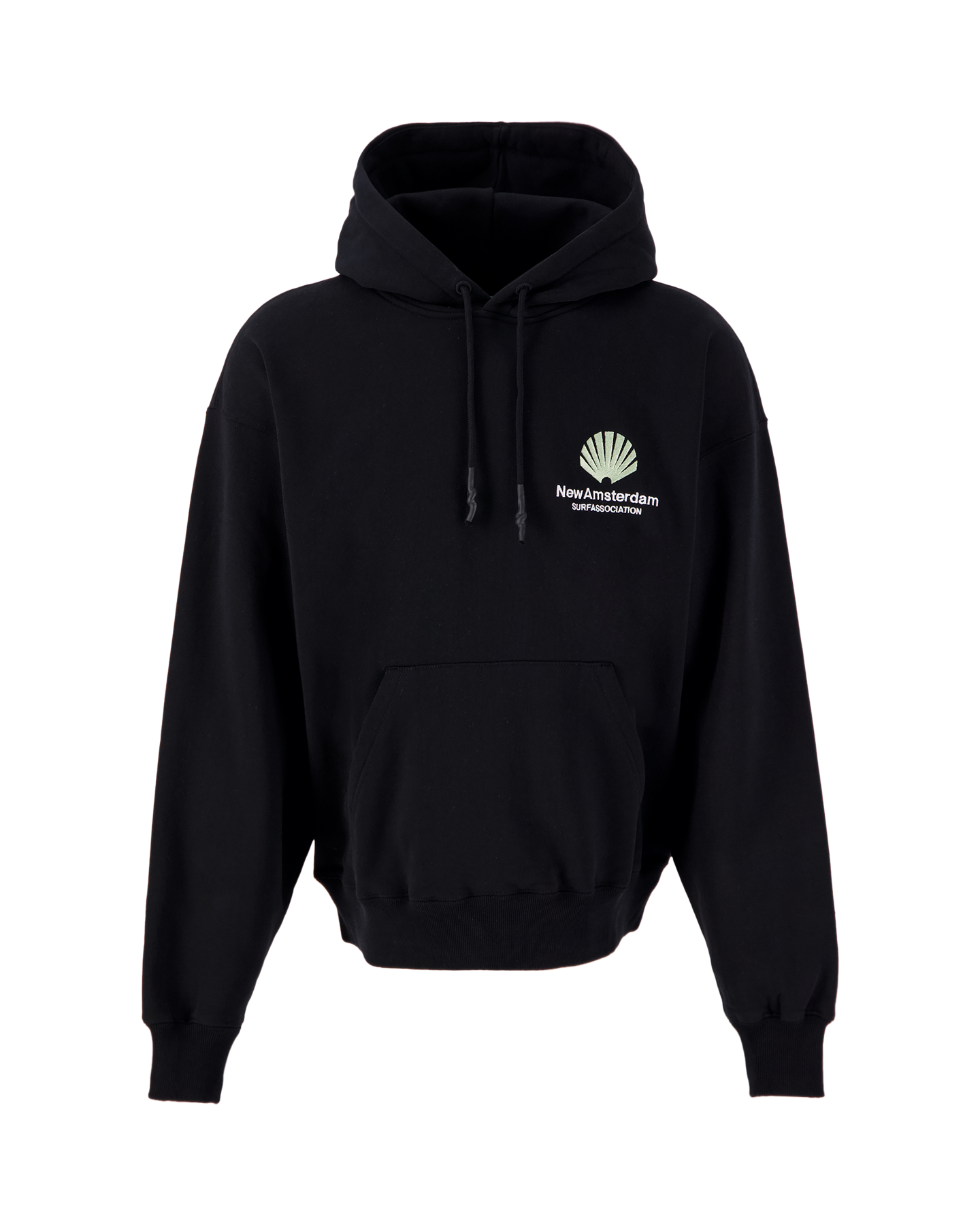 New Amsterdam Surf Association Logo Hoodie Black/Almost Aqua ZWART 2