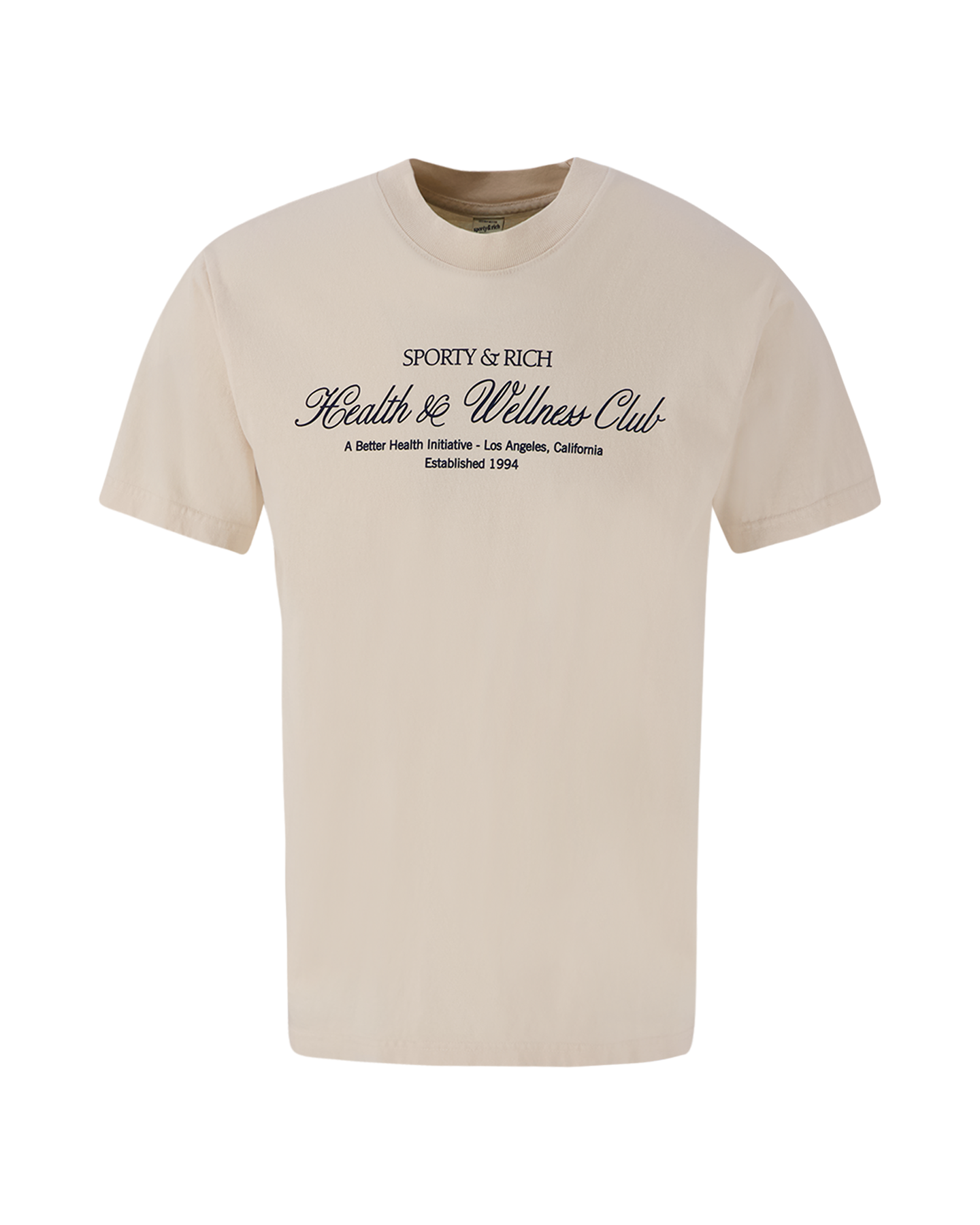 Sporty & Rich H&W Club T-Shirt Cream/Navy CREAM 1