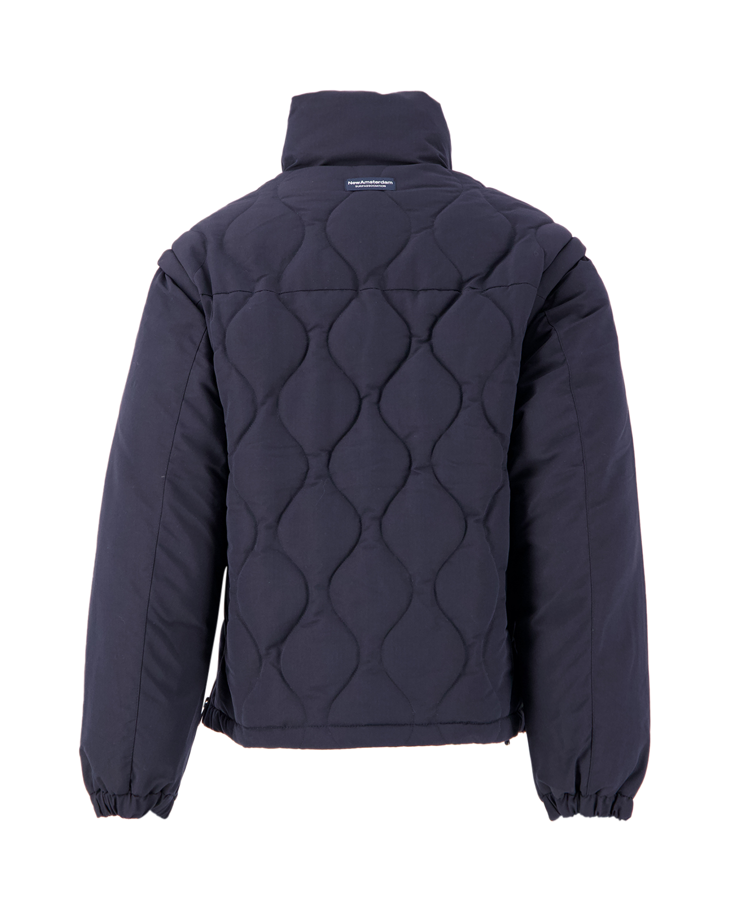 New Amsterdam Surf Association Detachable Sleeves Quilted Jacket ZWART 2