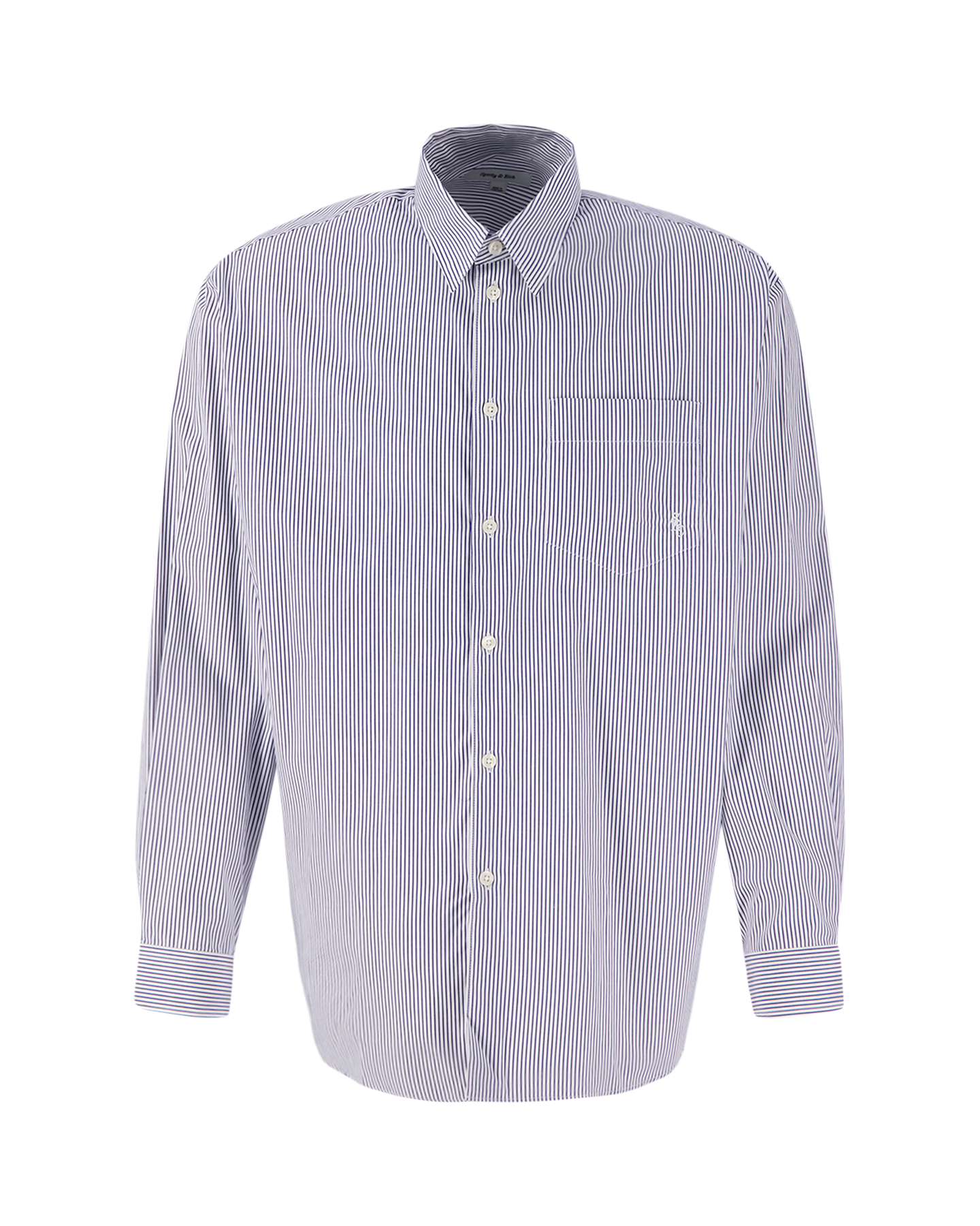 Sporty & Rich Src Embroidered Oversized Shirt White/Navy Thin Stripe/Navy WIT 1