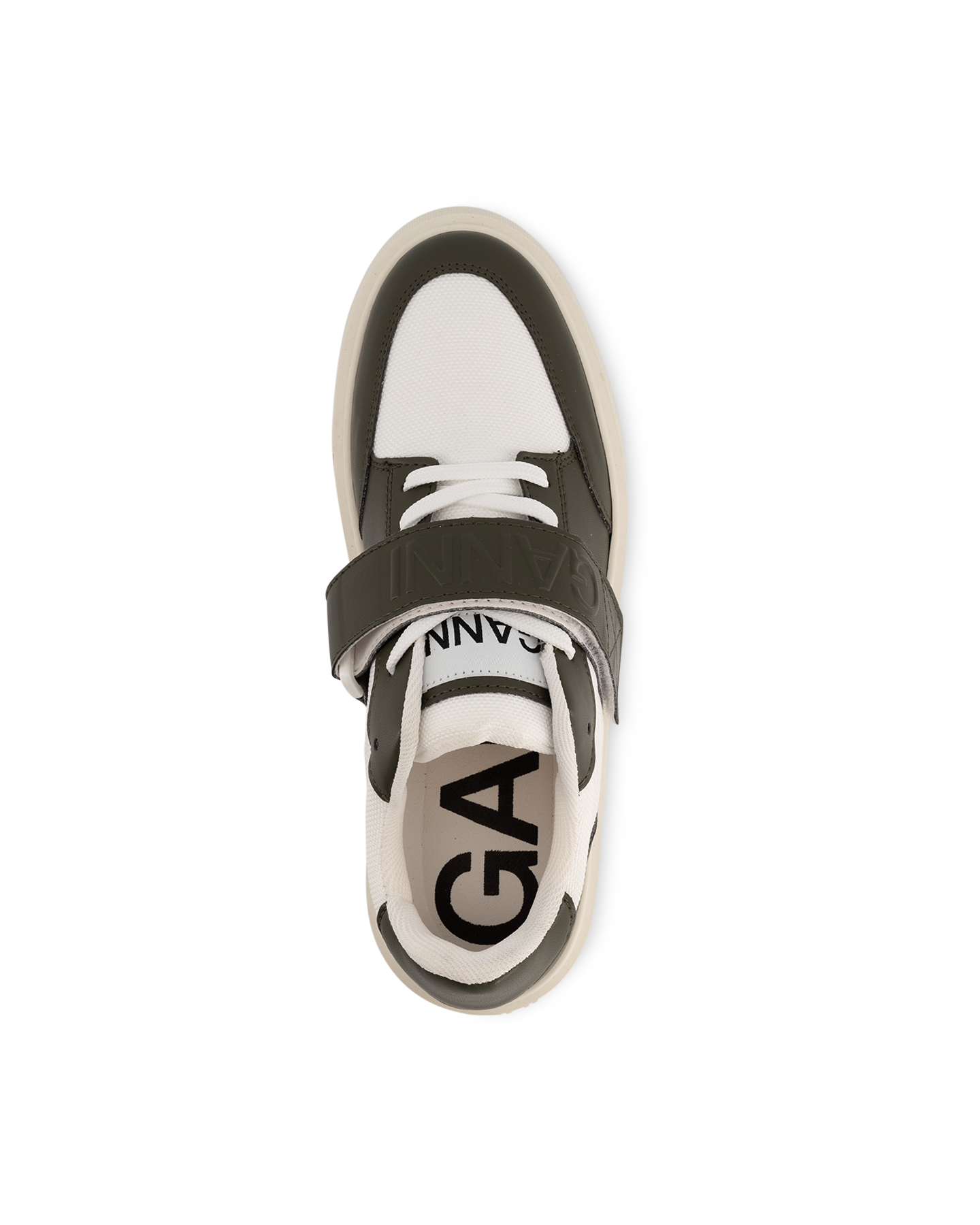 Ganni Sporty Mix Cupsole Low Top Velcro Sneaker T WIT 5
