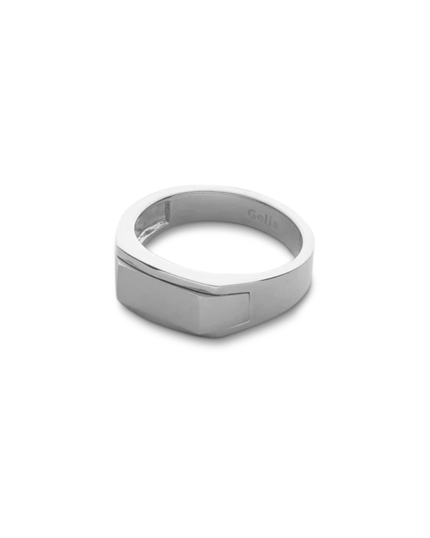 Golia Stick-out Signet Ring Small ZILVER 1