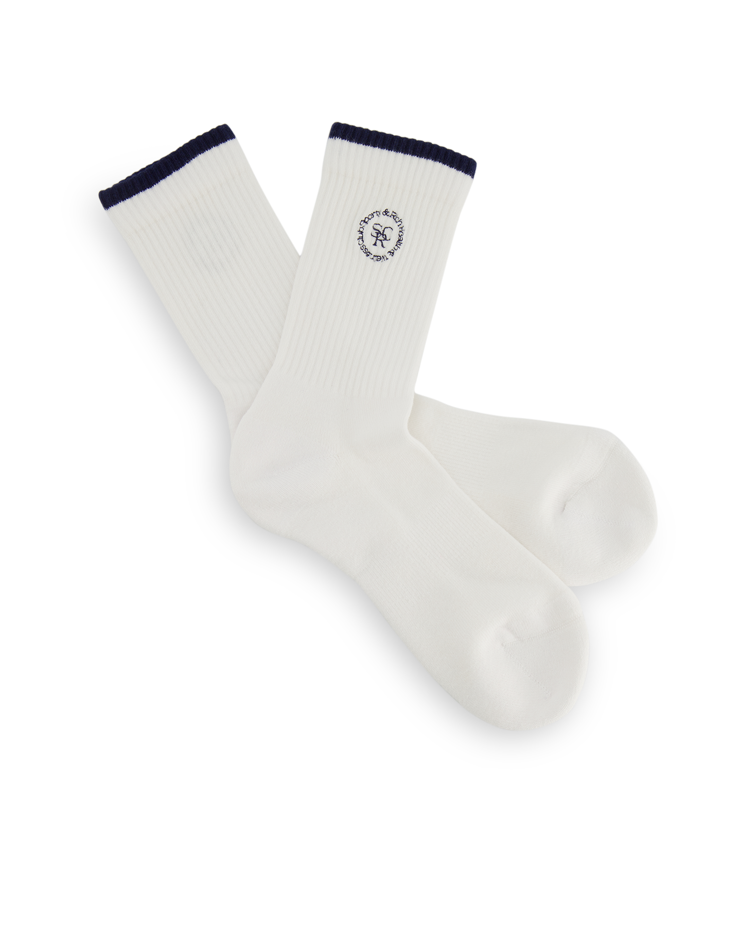 Sporty & Rich Srhwc Embroidered Socks White/Navy WIT 2