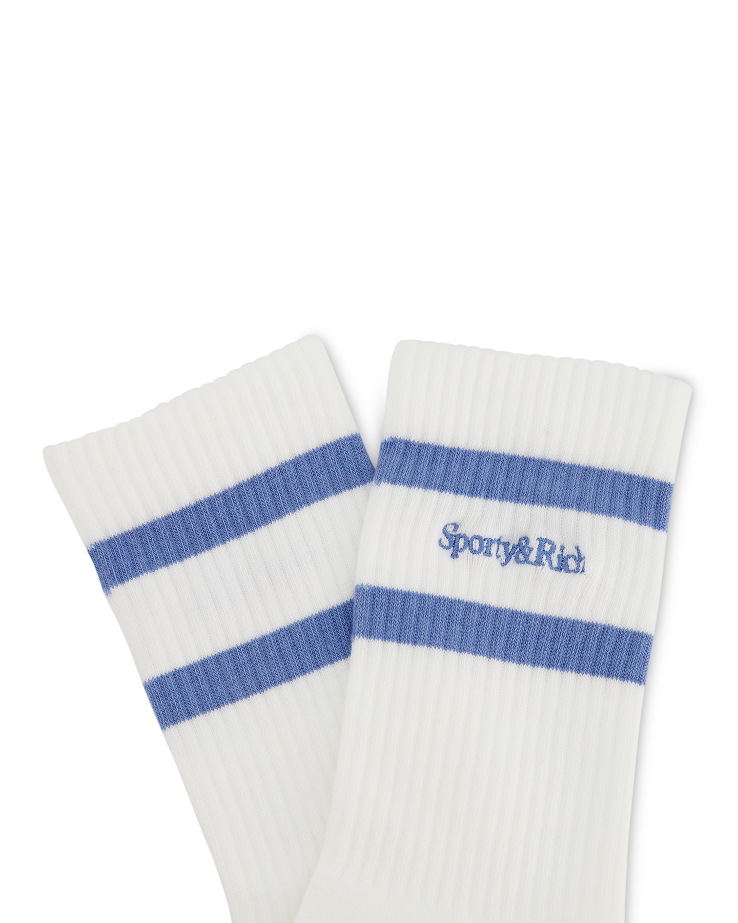Sporty & Rich Serif Logo Socks White 3
