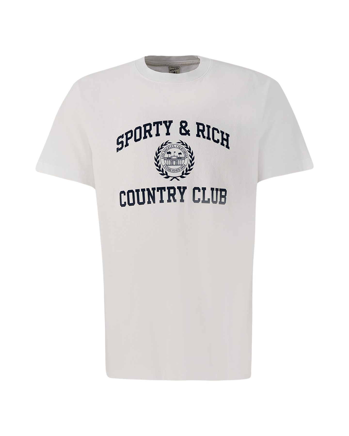 Sporty & Rich Varsity Crest T Shirt WIT 1