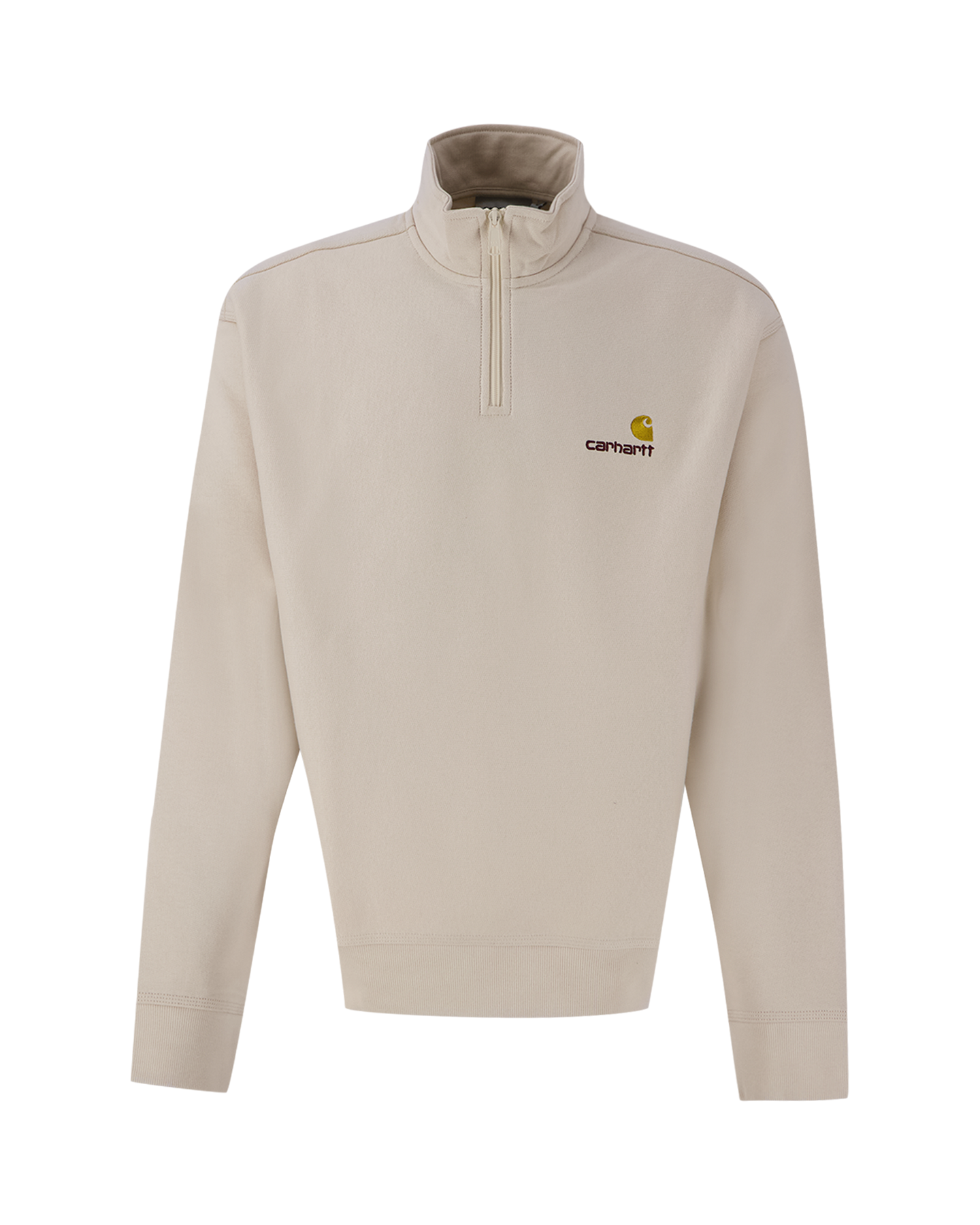 Carhartt WIP Half Zip American Script Sweat BEIGE 1